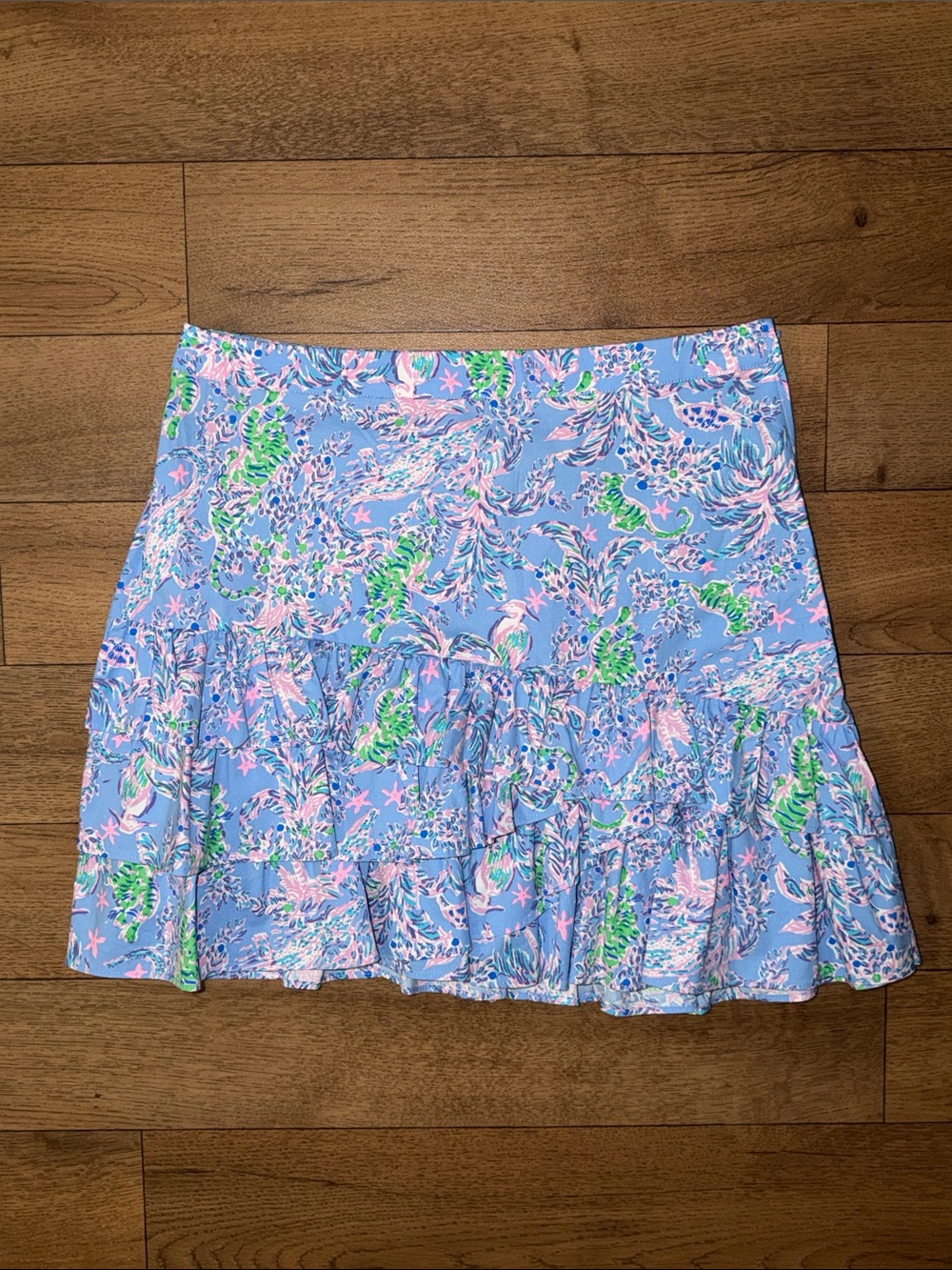 Lilly Pulitzer Size 8 Rosalie Skirt In Blue Peri The Turtle Vibrant Tropical Lux